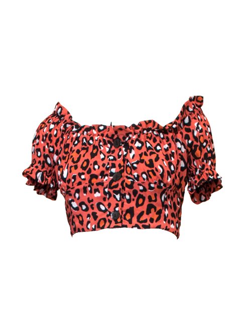 Amaira Red Leopard Top