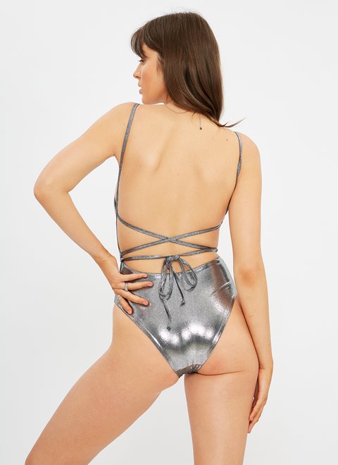 Lydia Grey Foil Onepiece Swimsuit
