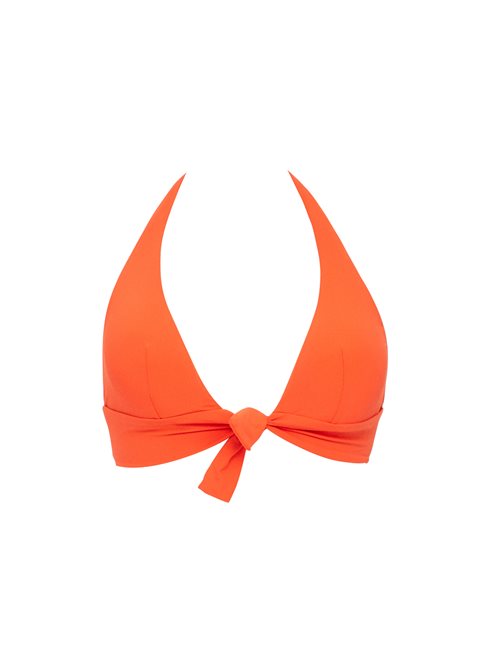 Amanda Spicy Orange Moulded Triangle Bunny Tie Top