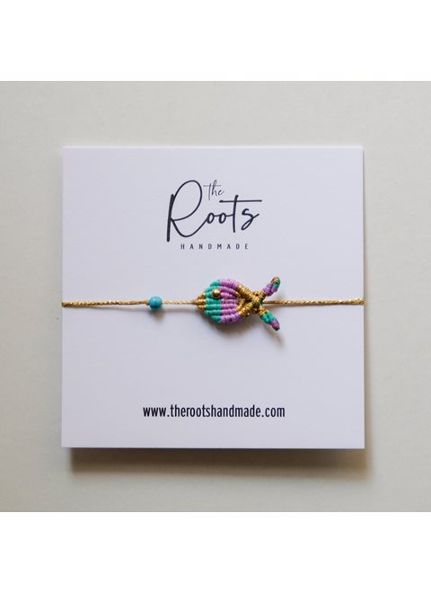 The Roots Fish Mint Lilac Macrame Bracelet